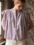 BLOUSE VICHY VIOLET NELLIE