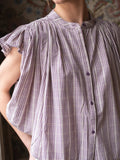 BLOUSE VICHY VIOLET NELLIE