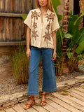 CHEMISE BEIGE ET MARRON CAREN