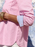 CHEMISE ÉCRUE ET ROSE CARLA