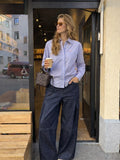 CHEMISE À RAYURES BLEUES HONORINE