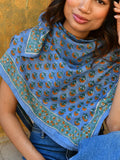 GRAND FOULARD SÉLÉNÉ BLEU HORIZON