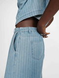 JEAN STRIPED BLUE POMPON