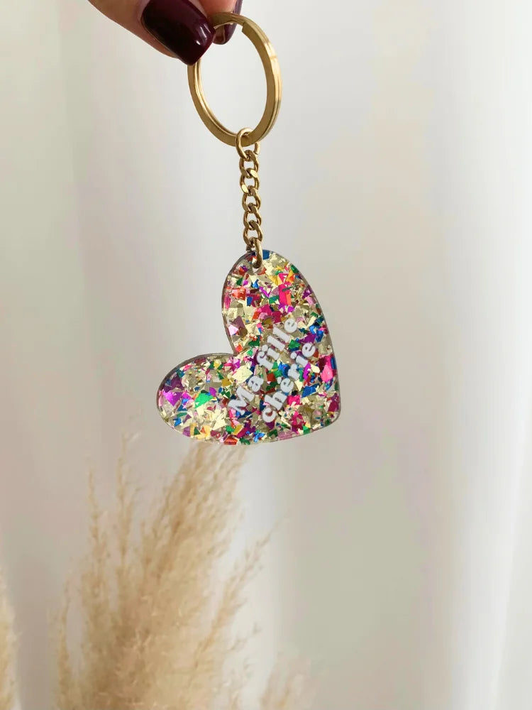 Le porte clés multicolore "ma fille chérie" de chez Au Bonheur de Sophie