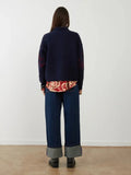 PULL NAVY ET BURGUNDY ÉGÉE