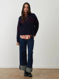 PULL NAVY ET BURGUNDY ÉGÉE
