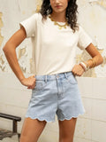 SHORT DENIM CLAIR FLEUR