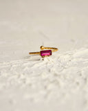 BAGUE DORÉE RUBY