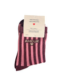 CHAUSSETTES À RAYURES AMOUR