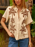 CHEMISE BEIGE ET MARRON CAREN