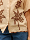 CHEMISE BEIGE ET MARRON CAREN