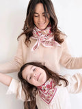 GRAND FOULARD EN LUREX ROSE