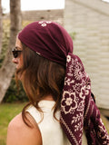 GRAND FOULARD MYSORE BANDANA PRUNE