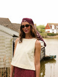 GRAND FOULARD MYSORE BANDANA PRUNE